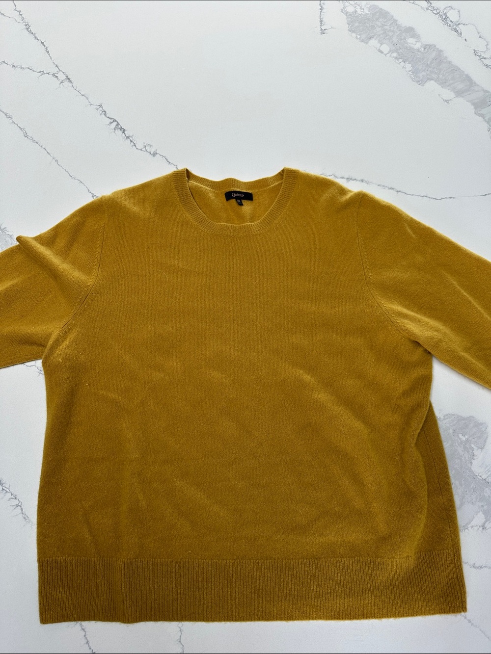 Quince Men's Crewneck Sweater in Mustard Yellow